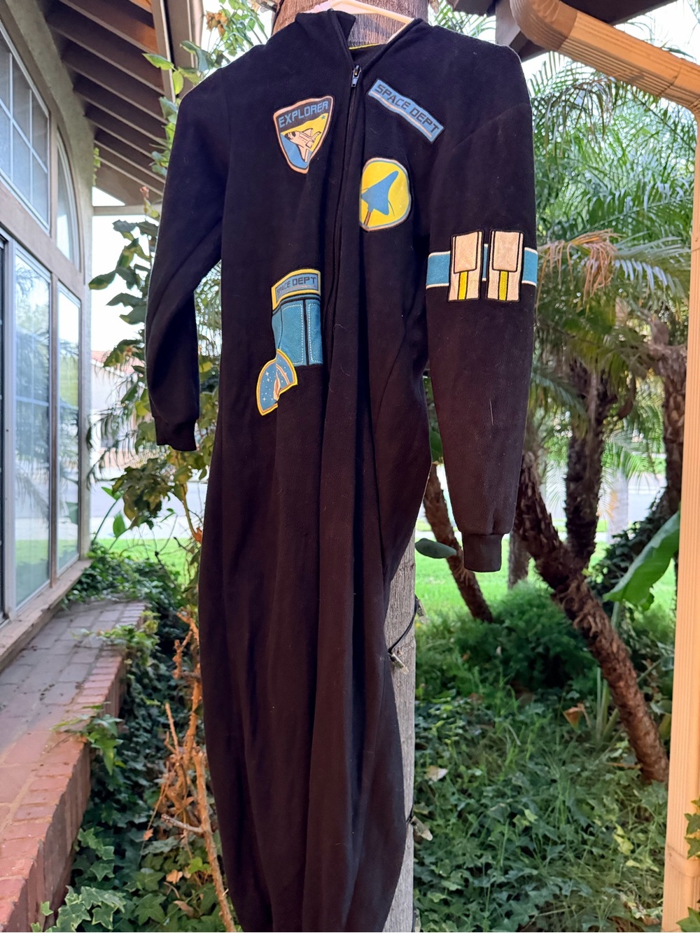 Black Space Explorer Onsie with Patches